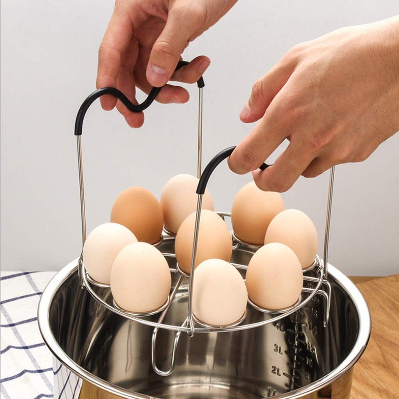 Sugaroom Egg Steamer Rack Trivet with Heat Resistant Handles for Instant Pot Accessories 5,6,8 Quart & Pressure Cooker, Stainless Steel - Image 2